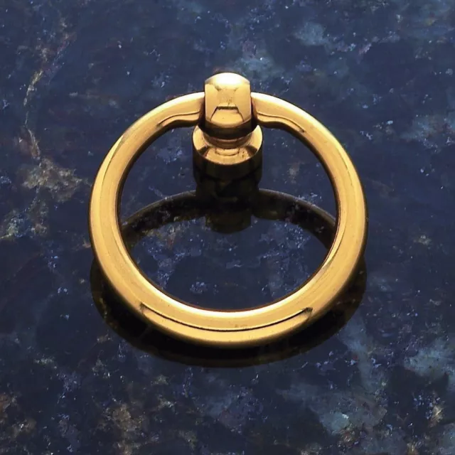 Cabinet Pendant Furniture Hardware Drawer Drop Ring Pull Knob Polished Brass