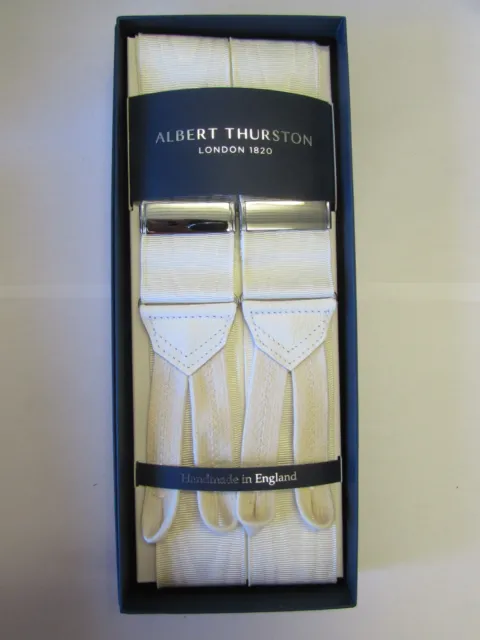 Vintage Albert Thurston Boxcloth Braces/Suspenders. with Handsewn Goatskin  Ru