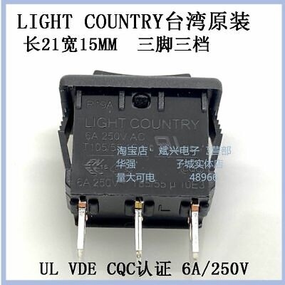 1pc LIGHT Paese R19A SWITCH 3 PIN 3 posizioni 6A 120/125/250VAC 1E4 10E3 