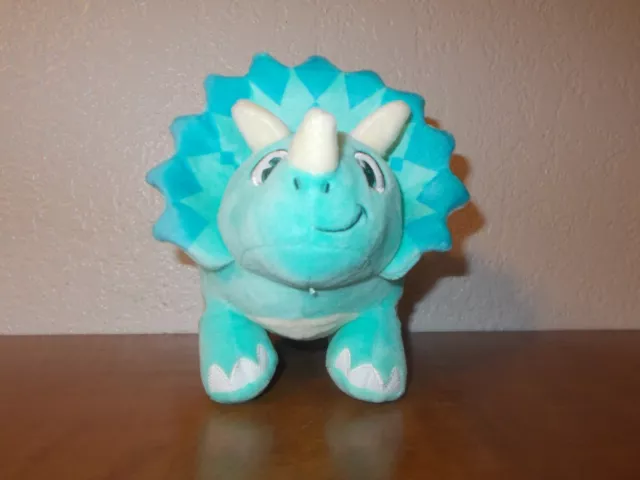Disney Parks Animal Kingdom Dinoland Dinosaur Triceratops Blue Plush Stuffed Toy