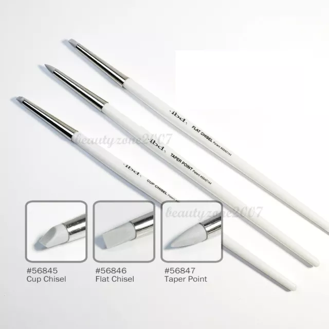 ibd Soft Touch Silicone Brushes (Cup Chisel,Taper Point,Flat Chisel) 3pces