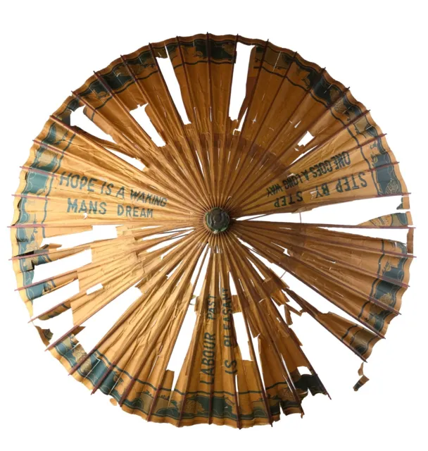 Hope is a Waking Man's Dream Old Antique Chinese Wisdom Paper Umbrella