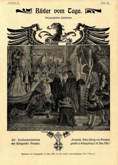 Zur Zweihundertjahrfeier des Königreichs Preußen Zeichnung von Adolf Menzel 1901