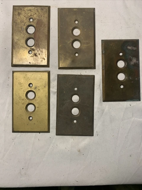 Assorted Brass push button light switch covers - 5 pieces