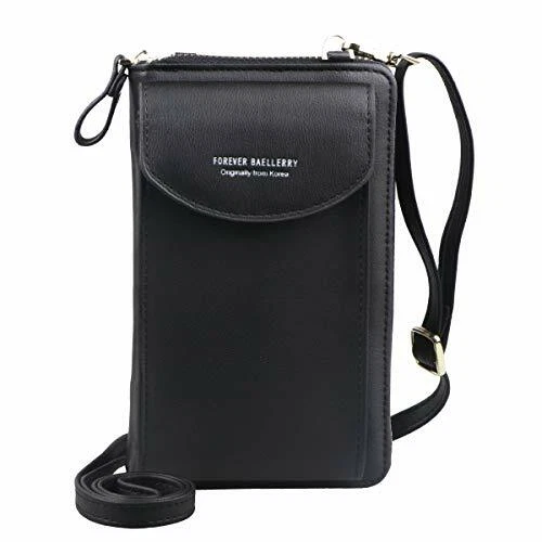 Portefeuille Sac à Bandoulière en Cuir Porte Monnaie Téléphone Portable Femmes