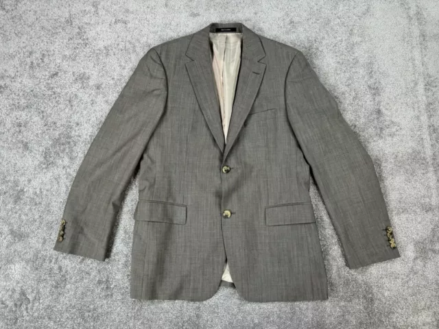 Hugo Boss Suit Jacket 40 R Taupe Wool Chambray Paolini Movio US Designer Sport