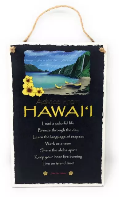 Advice from Hawaii Island Inspirational 5.5"x8.5" Wood Plaque Sign for Wall