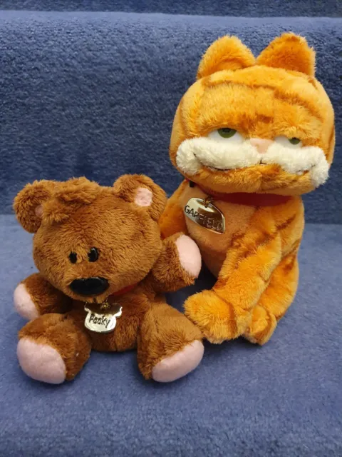 New Garfield The Movie Ty Beanie Babies Garfield & Pooky Bear Tags Plush Toys