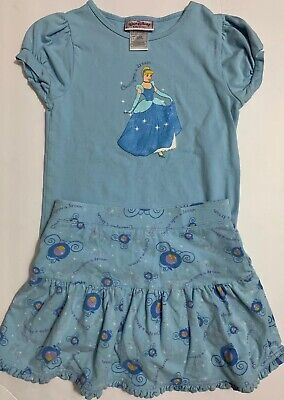 EUC Disney Princess Cinderella Blue Shirt/Skort Set  Girls 6X