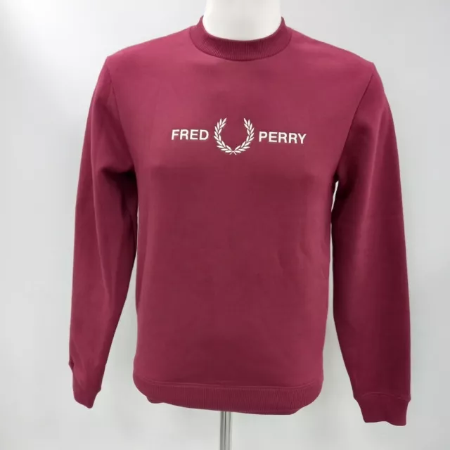 Fred Perry Sweatshirt Mens UK XS Burgundy RMF52-EP