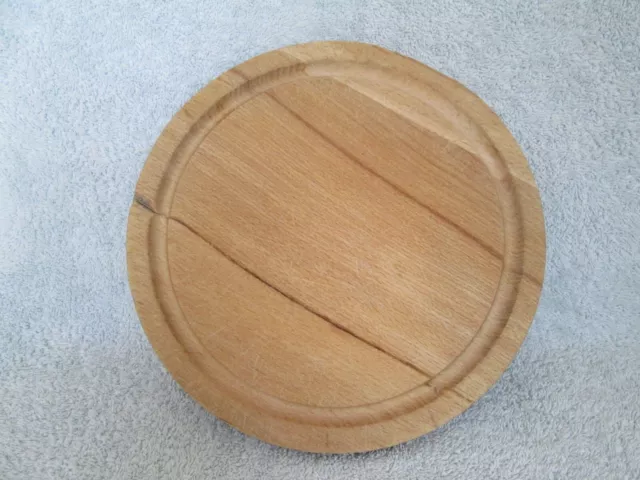 Vintage  Round Wooden Bread Board VGC