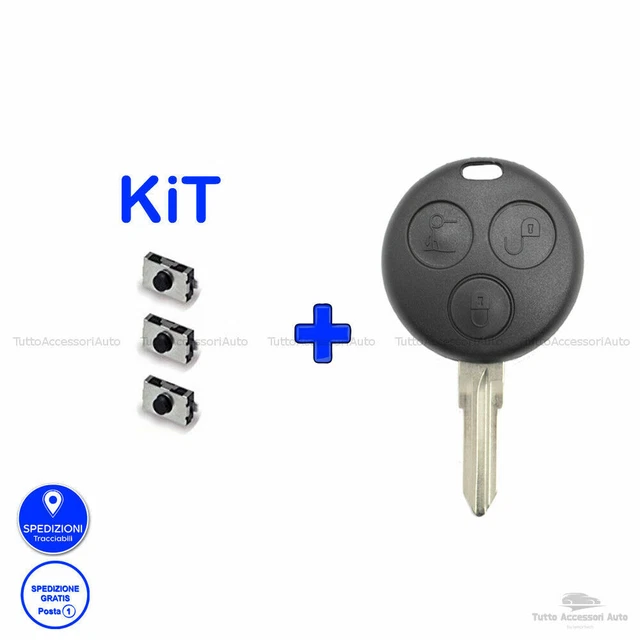 Guscio Cover Scocca Con Pulsanti Per Telecomando Chiave 3 Tasti Smart 450 Fortwo