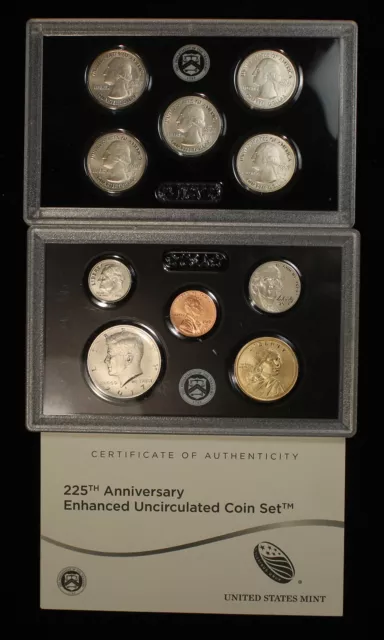 2017 225th Ann. Enhanced Uncirculated Coin Set OGP & COA             MINT0538/BH