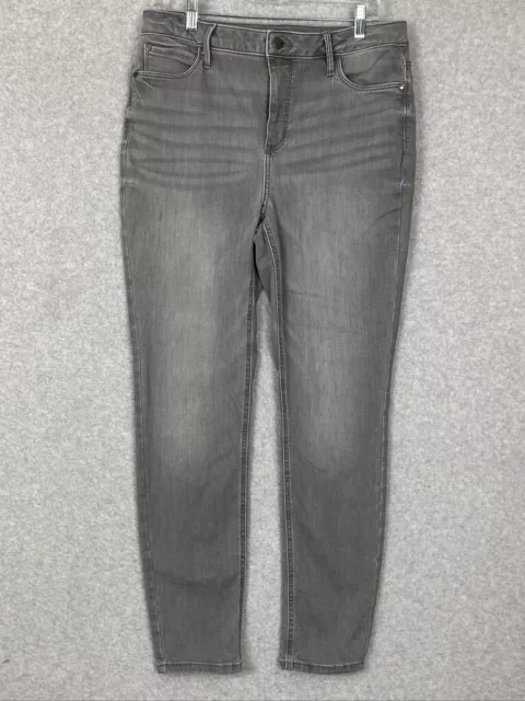 Simply Vera Vera Wang Jeans Womens 12 Grey High Rise Skinny Stretch Denim