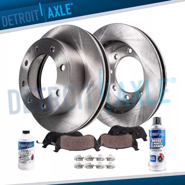 8 Lugs Rear Disc Brake Rotors and Brake Pads Kit for Dodge Ram 2500 3500 2WD 4WD