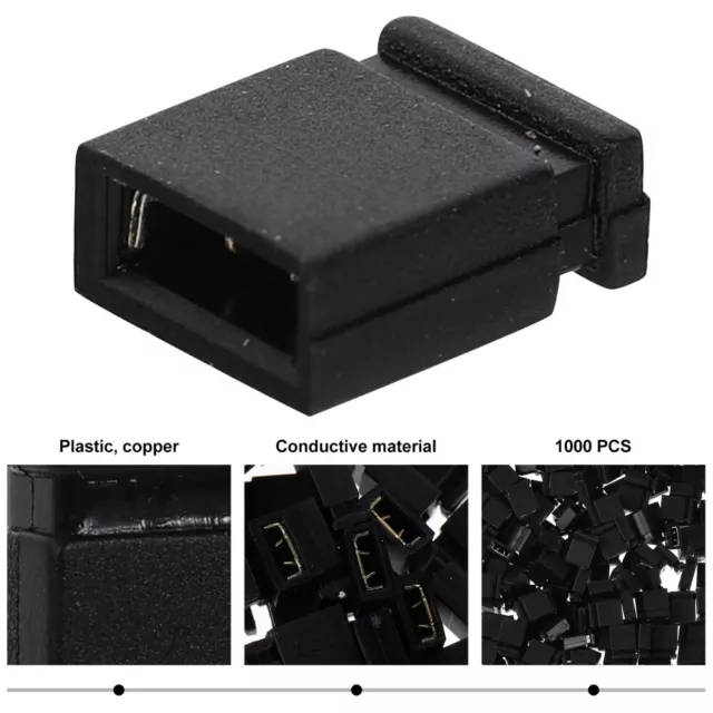 1000 Pcs Jumper Cap Plastic Header Pin Shunt Short Circuit Connector 2