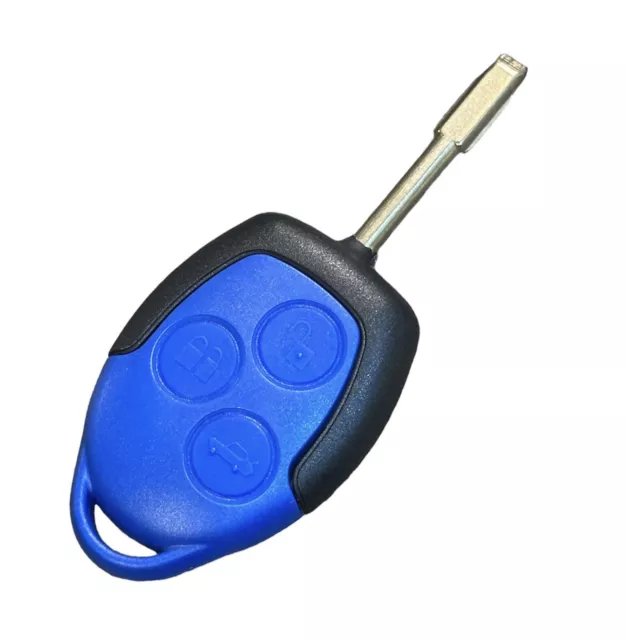 Ford Transit 2006-2014 MK7 3 Button Blue Remote locking Key Fob + blade