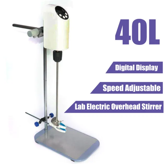 40L Lab Electric Overhead Stirrer Mixer Agitator Homogenizer+Digital Display