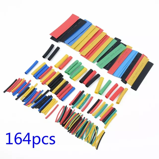 164 X Assortment Heat Shrink Wire Wrap Tubing Electrical Connection Cable Set