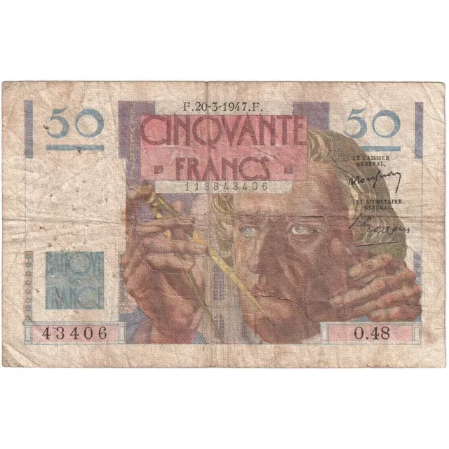 [#196127] France, 50 Francs, Le Verrier, 1947, O.48, B, Fayette:20.7, KM:127b