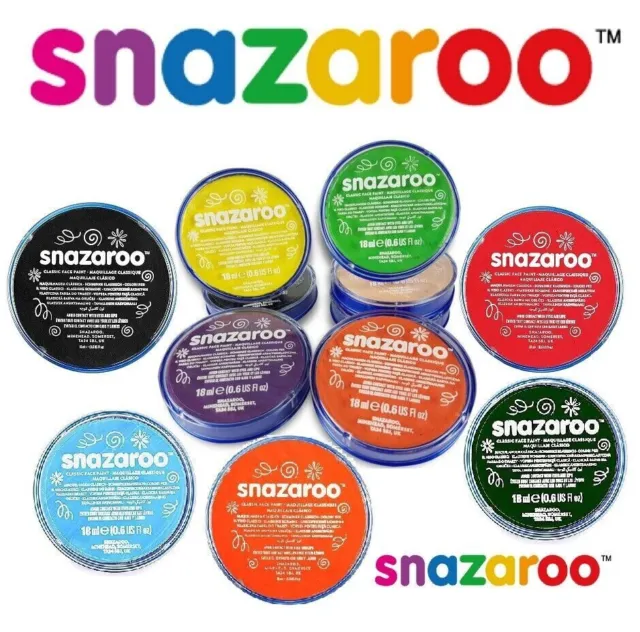 Pintura facial Snazaroo pintura corporal 18 ml color clásico maquillaje, fiesta elegante vestido arte