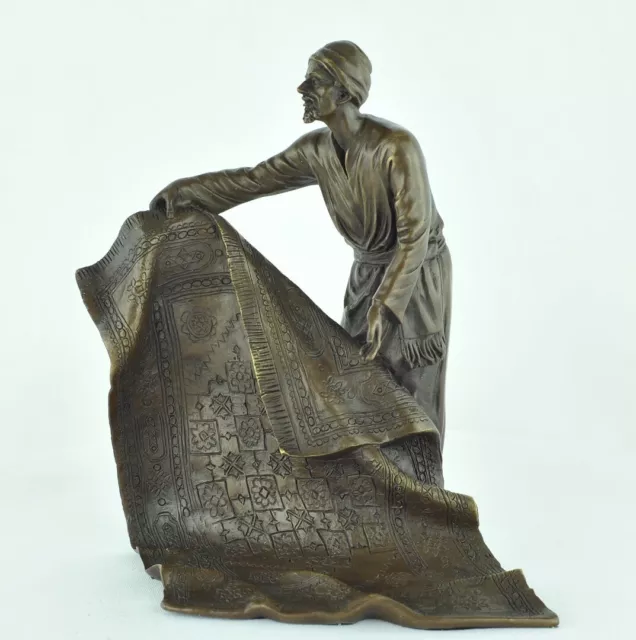 Estatua Vendedor de alfombras Art Deco Estilo Art Nouveau Estilo Bronce sólido F 2