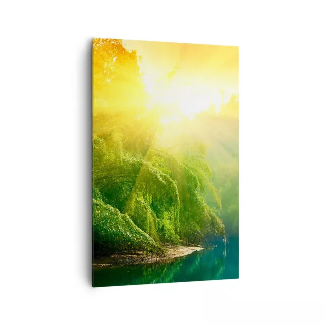 Canvas Print 80x120cm Wall Art Picture Tropics Trees River Large Framed Artwork