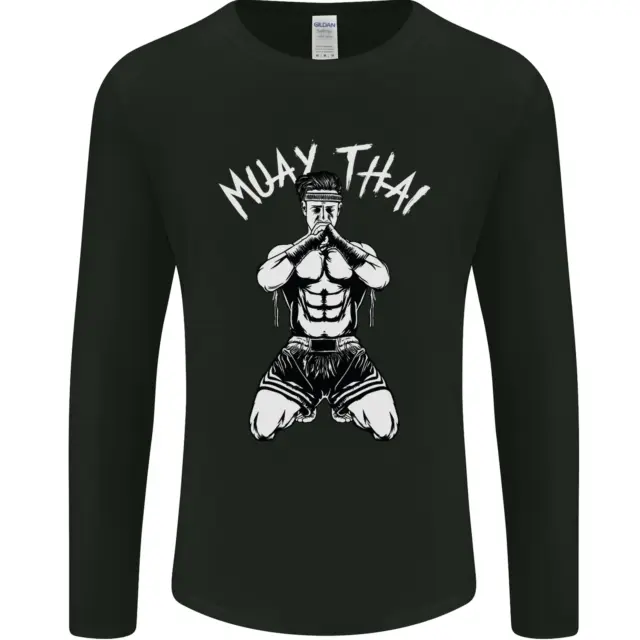 Muay Thai Fighter Mixed Martial Arts MMA Mens Long Sleeve T-Shirt