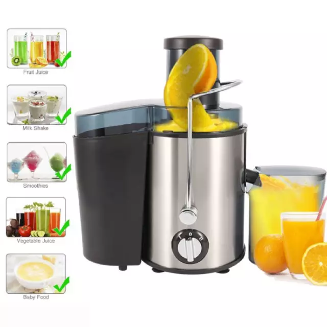 Electric Juice Machine Fruit Orange & Vegetable Juicer Squeezer Stainless 500ML