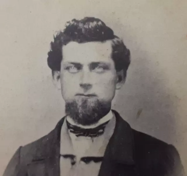 Civil War Era CDV  Handsome Young Man Nice Beard Thick Hair