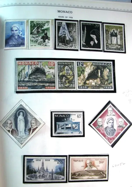 Monaco Stamp Scott# 412-422,C51-C52  Mint in Mount 1958 L643