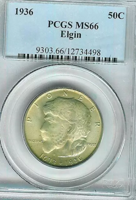 1936 Elgin Commemorative Half Dollar : PCGS MS66