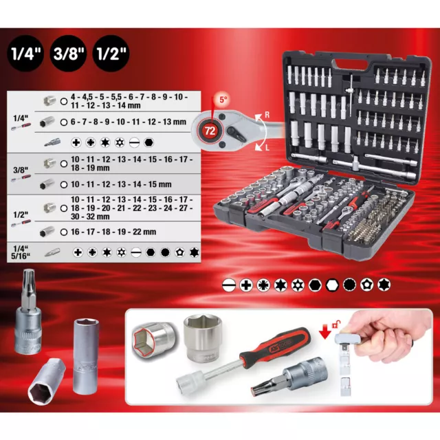 KS TOOLS Steckschlüssel-Satz,195-tlg. Knarrenkasten Steckschlüssel-Satz, Knarren 3