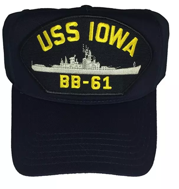 Uss Iowa Bb-61 Hat Cap Usn Navy Ship Battleship Grey Ghost Big Stick Korea War