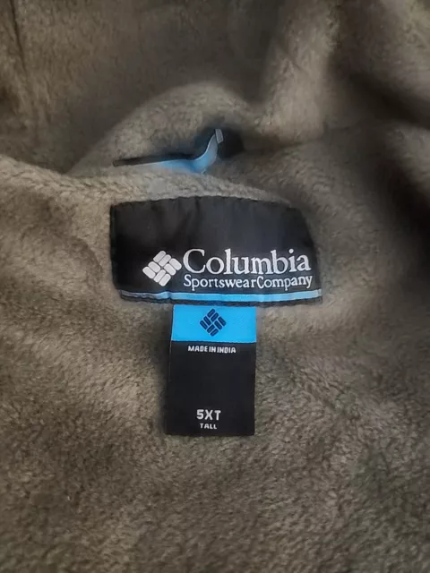 COLUMBIA PHG HOODED Jacket Men's Size 5XT Tan Canvas And Fleece Lining ...