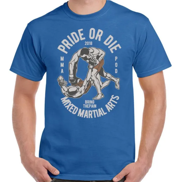 T-shirt Pride or Die da uomo divertente MMA allenamento top boxe Muay Thai UFC Judo 2
