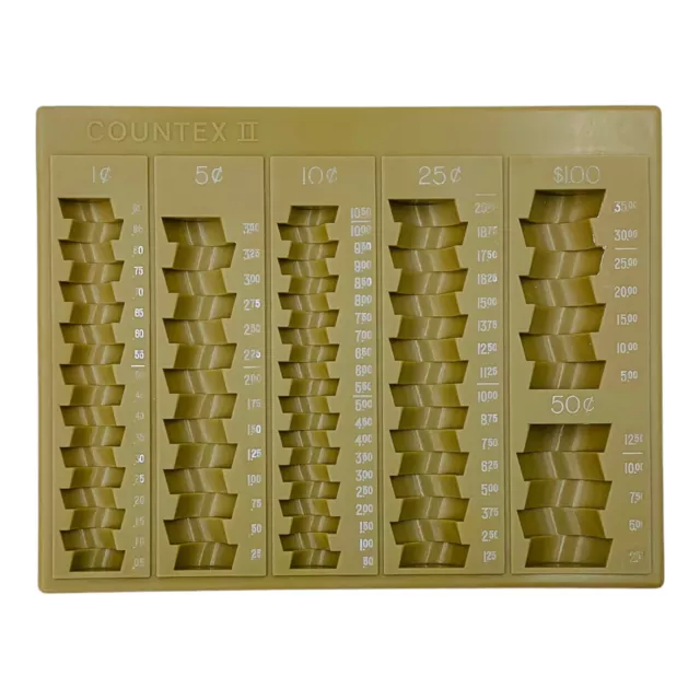 Controltek 6 Denomination Self Counting Coin Tray, Tan, 500025