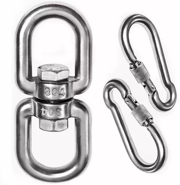 2+1 Heavy Duty 304 Stainless Steel Swivel Ring Double Ended Swivel Eye Hook with