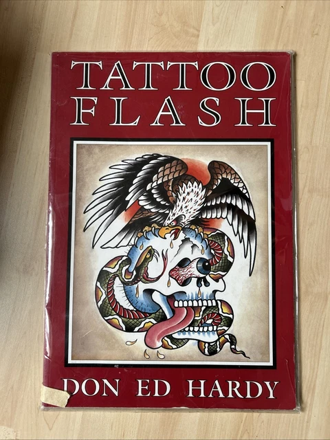 DON ED HARDY Nine Laminated tattoo flash sheets A3 From 1989