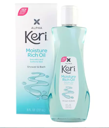 Keri Moisture Rich Shower Bath Oil, Clear, 8 Ounce