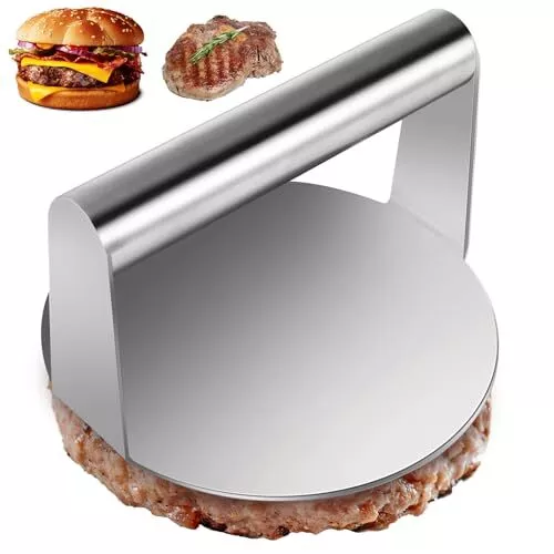 Mkitnvy Pressa Hamburger Acciaio Inox, Pressa per Carne da 5,5 Pollici, (J7W)