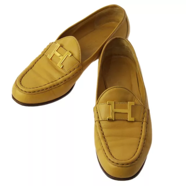 Hermes Beige Constance Loafers Shoes #36 1/2 79698