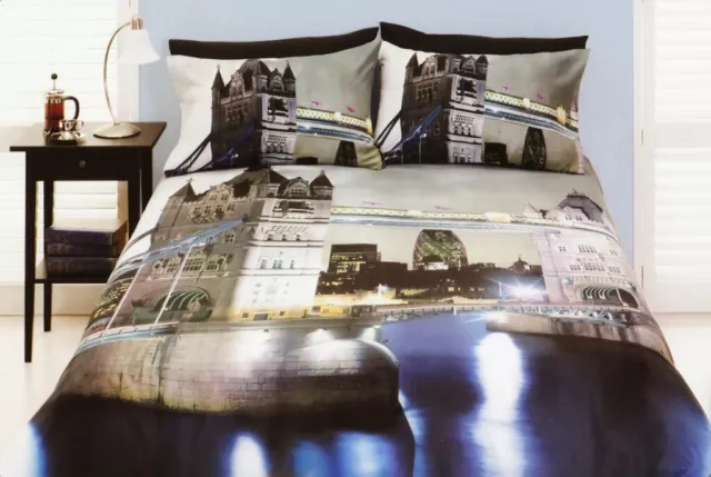 London Bridge Quilt Doona Duvet Cover Set Bedding UK British Travel City Britain