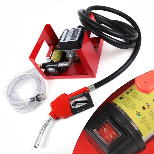 Pompa diesel da 550 W, 230 V, per olio combustibile, autoadescante, con 2 boccette da 60 l/min