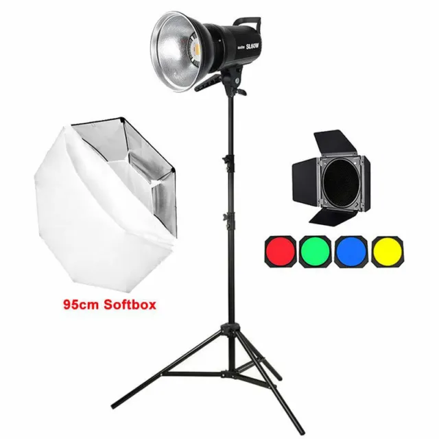 DE Godox SL-60W Studio LED Lampe Licht +95cm Bowen Softbox+Stativ+BD-04 Barndoor