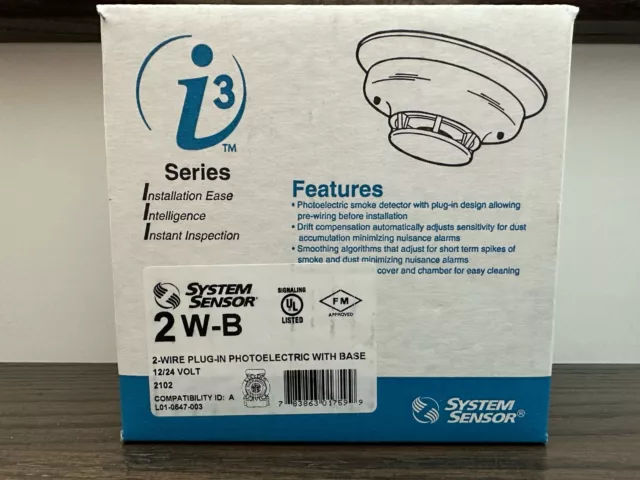 BRAND NEW System Sensor 2W-B and Base Photoelectric Smoke Detector FREE SHIPPING