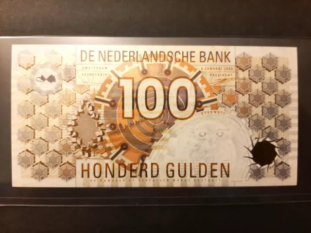 Netherlands 100 Gulden, p-101,  1992  UNC