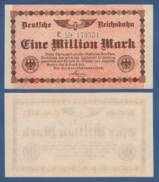 REICHSBAHN BERLIN 1 Million Mark fast Kassenfrisch / aUNC   Ro.RVM-1a / P.S1011