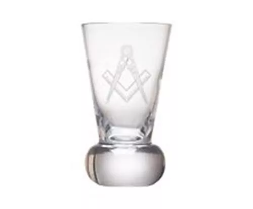 Personalised Masonic Firing Glass , Lodge Number and Square & Compass in Board