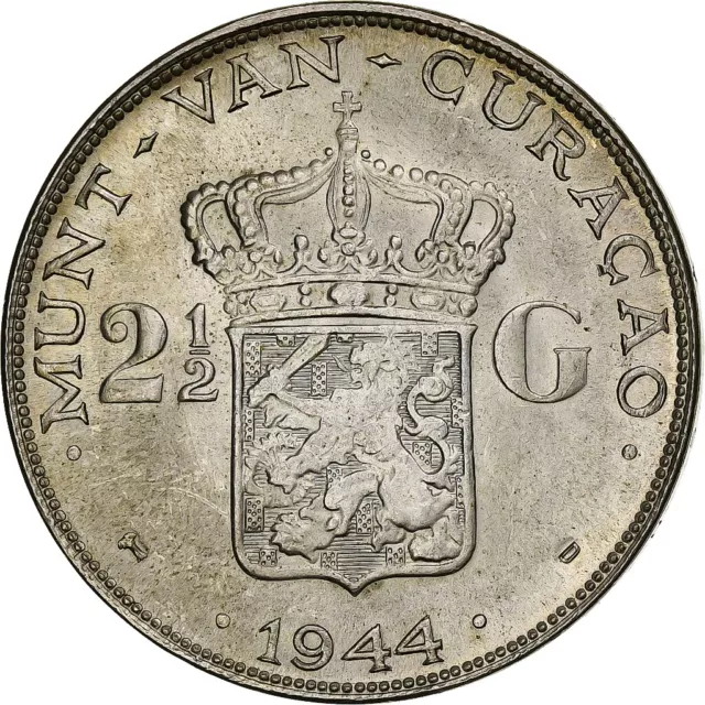 [#1048041] Curacao, Wilhelmina I, 2-1/2 Gulden, 1944, Denver, Silber, VZ, KM:46 2
